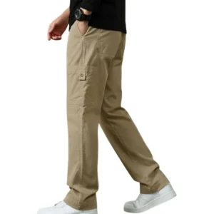 Cargo for man Cotton Cargo Pant Lower for man Elastic Drawstring Waist Straight Fit Bottoms